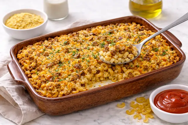 Vegaaninen makaronilaatikko